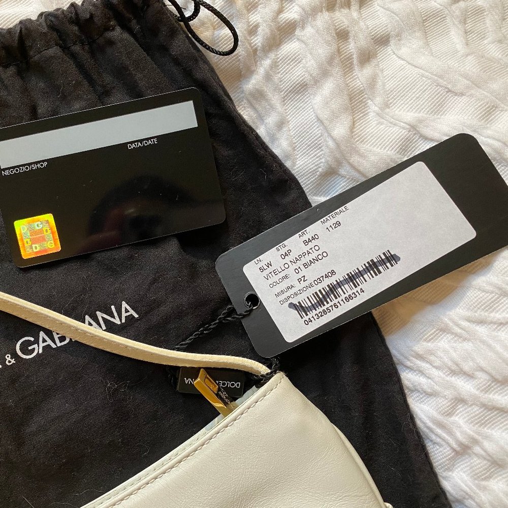 DOLCE & GABBANA white leather mini shoulder bag - Picture 3 of 14